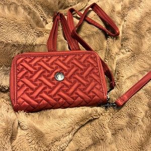 EUC Lug Quickstep Crossbody Wallet in Rosewood Red